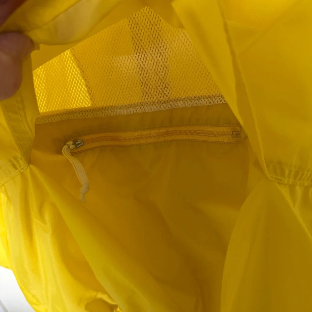 Nike Yellow Windbreaker Jacket Full Zip‎ Mesh Lined S Distressed
